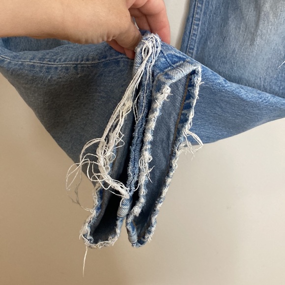 Reformation Jeans Womens 28 Zoe High Rise Loose Montauk Destroyed Light Blue - Picture 7 of 12